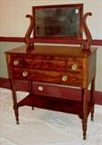 169 - Period Sheraton mah. dressing table, ca. 1830, 56in. T, 36in W. 18in. D.