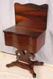 271 - Rosewood empire work table with game table top, 29in. T, 23in. W, 16in. D, ca. 1840.