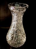 286 - Brilliant cut glass flower vase, very heavy, 12in. T, 5in. D.