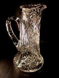 285 - Brilliant cut glass tankard, 11in. T.