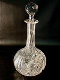 291 - Brilliant cut glass wine decanter with original stopper, 11in. T.