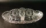 296 - Brilliant cut glass celery dish, 2in. T, 11in. W.