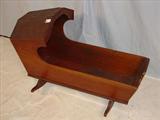 515 - Hooded cradle with dove tail corners, 26in. T, 30in. W, 15in. 15in. D.