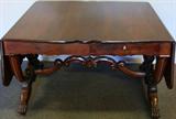 1134 - Large 19th Century partner's Desk with drop leaves.