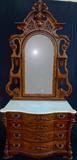1138 - Monumental Mitchell & Ramellsburg serpentine marble top dresser.  H. 8ft. 8in. ,  W. 4ft. 6in.