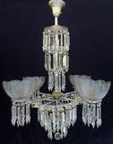 1142 - Fine Four Light Crystal Gasolier