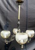 1147 - Four Arm Victorian Gas Light from a very rare Group including a Pair of Two Arm Gas Lights, and a Pair of One Arm Wall Sconces , all matching.