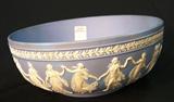 162 - Blue Wedgwood Japerware Fruit Bowl 4 in. T. X 10in. Dia.