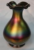 154 - Steuben Iridescent Art Glass Vase 9  in. T. X 6 in. Dia.
