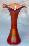 170 - Steuben Iridescent Art Glass Vase with Fluted Rim (Repaired Rim) 10in. T. X 5in. Dia.