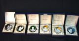 187 - Set of Six Heavy Crystal Baccarat Limited Edition Paperweights in Original Boxes and Made in France