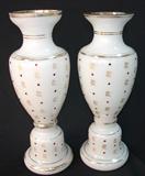 204 - Victorian Signed Wave Creast White and Jade Jewelry Box with Bronze Mounts and Enameled Flowers Painted on Top 8 12 in. X 5 in. X 5 in. T.