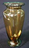 311 - Acid Etched Signed Stueben Vase with Blue Top and Bottom Rim 10 in. T. X 4in. Dia.