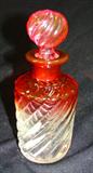 193 - Amberina Baccarat Perfume Bottle with Stopper 7 in. T. X 2in. D.