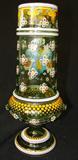 250 - European Footed Green Beer Goblet with Enamel Decoration of Regimental Crest 12 in. T. X 5 in. Dia.