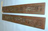 257 - Matching Pair of Tiffany Pine Needle Bronze Desk Pad Ends 2.25 in. X 15 in.
