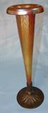 288 - Signed Tiffany Iridescent Gold Art Glass Epergne Trumpet Set in Gilt Bronze 16.75 in. T. X 5.5 in. Dia.