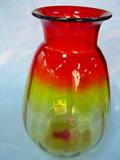 296 - Large Amberina Flower Vase 14 in. T. X 9 in. W, close-up