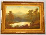 018 - Oil on Canvas, Framed, 19th Century Landscape, 19.5in. X 29.5in. Frame and Painting Need Restoration
