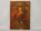 022 - Oil on Canvas, unframed, Pai Le Brun, Madame Vigee Lee Le Brun 1755 - 1842 By Adelaide Guiard, France,  1749 - 1803, 17in. X 24in. Needs Restoration