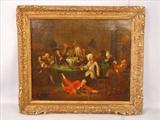 024 - Oil on Canvas, Framed, 18th Century, Midnight Modern Conversation, Attr. To Hogarth, 25in. X 30in. Frame 32in. X 37in.