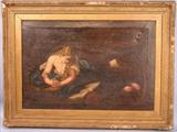 041 - Oil on Canvas, Framed Repentant Magdalene Signed J. Maliniar, 26 in. X 38 in., Frame 36 in. X 49 in.