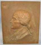 045 - 19th Century Bronze Plaque of Thomas Jefferson, Signed C.L. Hogeboom, Sculptor, copyright August 23,1884, 16.25 in. X 18.5 in.