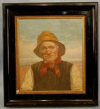 071 - Old Man and the Sea, Oil on Canvas, Jimmy Jonson , 14in. X 16in. Frame, 21in. X 23in.