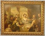 076 - Herod presenting Salome with The Head of John The Baptist Oil on Canvas, Italy, Ca. 1840, Image size 30in. X 41in. Frame 38in. X 49in.