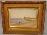 082 - Oil on Board, Henry John Dobson (1858 - 1928), Signed Lower Right H.J.R. 97 (1897) Sea Shore 8in. X 12in., Victorian Frame, 14.5in. X 18.5in.