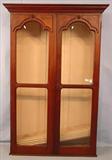 134 - Walnut Victorian Bookcase Top, No Base, ca. 1870, 2 Doors and 4 Shelves, 6ft. 2in. T X 49in. W X 15in. D