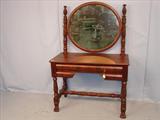 128 - Acanthus Carved Mahogany 4 piece Empire Revival,  4 Poster Bed, Mirrored Chest, Dresser and Vanity, ca 1880