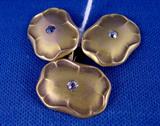 314 - Gold Cuff links and Pin with Diamonds