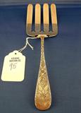 95_1 - Hand Chased Asparagus Serving Fork, Sterling, 10in., weight 5.7oz, ca. 1886