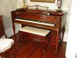110 - Large Chickering Mahogany Spinnet Piano 63 in. W. X 46 in. T. X 25 12 in. In Great Condition