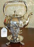180 - Victorian Silver Plate Tilt-to-Pour Tea Pot with Warmer
