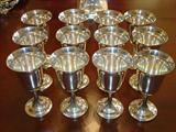 184 - Set of 12 International Sterling Silver Lord Saybrook Goblets 6 58 T. X 3 12 in. Dia. (