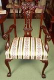 161 - Set of 8 Chippendale Claw and Ball Foot Mahogany Dining Chairs with Two Arm Chairs