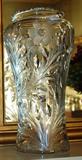 203 - 12.50 in. T. Wheel Cut Glass Vase with Cut Fern