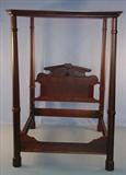 10 - Walnut Victorian Full Tester Canopy Bed, 56in. Wide, 73in. Long, 8 ft. tall, ca. 1860