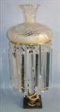 11 - Bronze Astral Lamp with 10in. Prisms and Original shade, 26in. Tall, ca. 1860