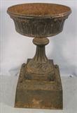 18 - Cast Iron Planter on Stand, signed C.E. Walbridge, pat. Jan. 28, 1878, Buffalo, N. Y., 32in tall, 19in. Wide