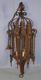 19 - Ornate Metal Hanging Porch Light, Victorian Style, 58in. T, 24in. W