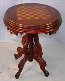 31 - Walnut Victorian Checkerboard Top center table, ca. 1870
