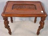 36 - Mahogany Coffee & Tea Table with Lady heads on legs and Serving tray