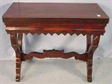 67 - Mahogany Empire Flip Top Game Table, ca. 1850, 35in. Wide, 18in. deep