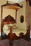 70 - Mahogany Victorian Half Tester Plantation Bed, signed C. Lee, ca. 1860