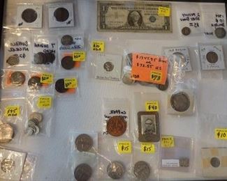 US SILVER WALKERS, MERCURY DIMES BARBER QUARTERS AND MATRON HEAD LARGE CENT COINS