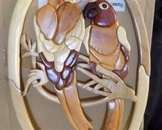 WOODEN PARROT WALL DECOR