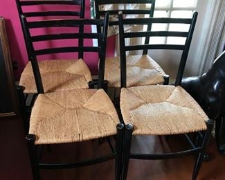 Set of 4 Gio Ponti Style Ladderback Chairs